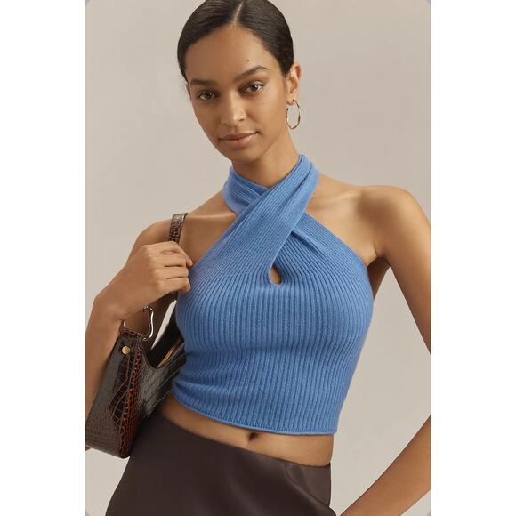 Anthropologie Tops - By Anthropologie Ribbed Cashmere Halter Top